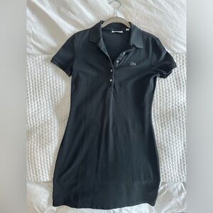 Lacoste slim fit black collared dress